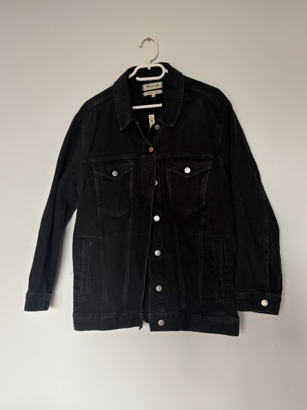 NWT Oversize Black Denim Jacket Madewell L